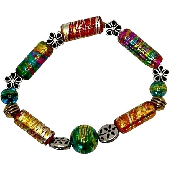 Girl’s Handmade Glass Beaded Bracelet - Picture 1 of 2